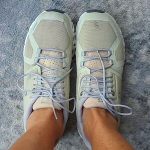 On Running Women's Athletic Shoes - Beige and Green